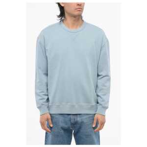 Ten c Solid Color Brushed Cotton Crewneck Sweatshirt