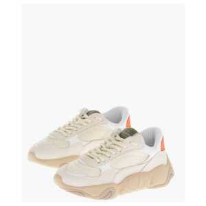 Valentino Fabric and Leather Sneakers with Injected Sole