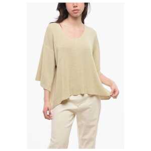 The Row Linen FALEXIS Top with 3/4 Sleeves