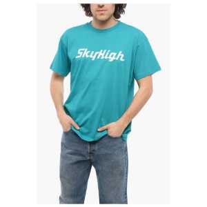 Sky High Farm Organic Cotton Crew-neck T-Shirt with Printed Logo