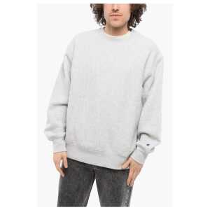 Champion Solid Color Fleeced-Cotton Crew-neck Sweatshirt