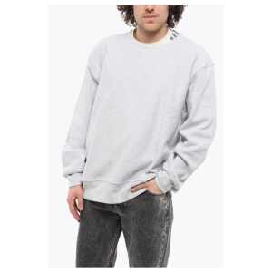 Champion Solid Color Fleeced-Cotton Crew-neck Sweatshirt