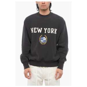 Champion Fleeced-Cotton NEW YORK Crew-Neck Sweatshirt with Embroidery