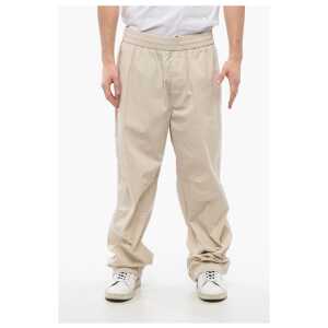 Burberry Cotton Blend Pants with Drawstringed Ankle