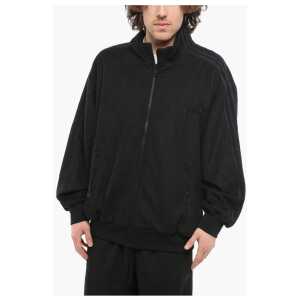 Adidas Solid Color Mock Neck Sweatshirt with Tone On Tone Details