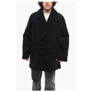 Adidas Double-breasted Eco-Shearling Coat with Patch Pockets