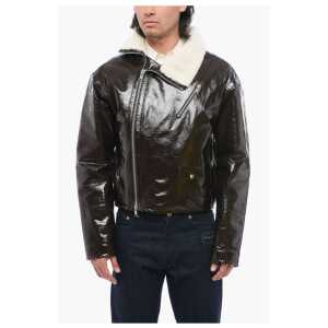 Dior Craquelé Leather Jacket with Side Zip