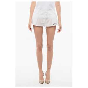 The Attico Lightweight Cotton Shorts with Contrasting Logo