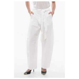 PINKO High-Waisted Cotton and Linen PIANISTA Pants