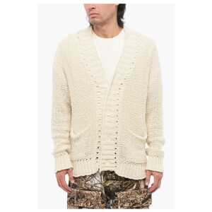 Roberto Collina V-Neck Perforated Cotton Cardigan