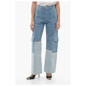 Ganni Two-Tone Loose Fit Cargo Jeans 26cm
