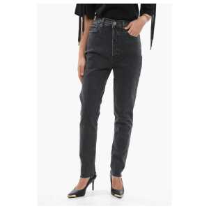 RE/DONE Frayed Hem Dark Wash Skinny Fit Jeans 15cm