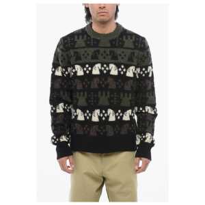 Burberry Embroidered Wool CHESS Crewneck Sweater