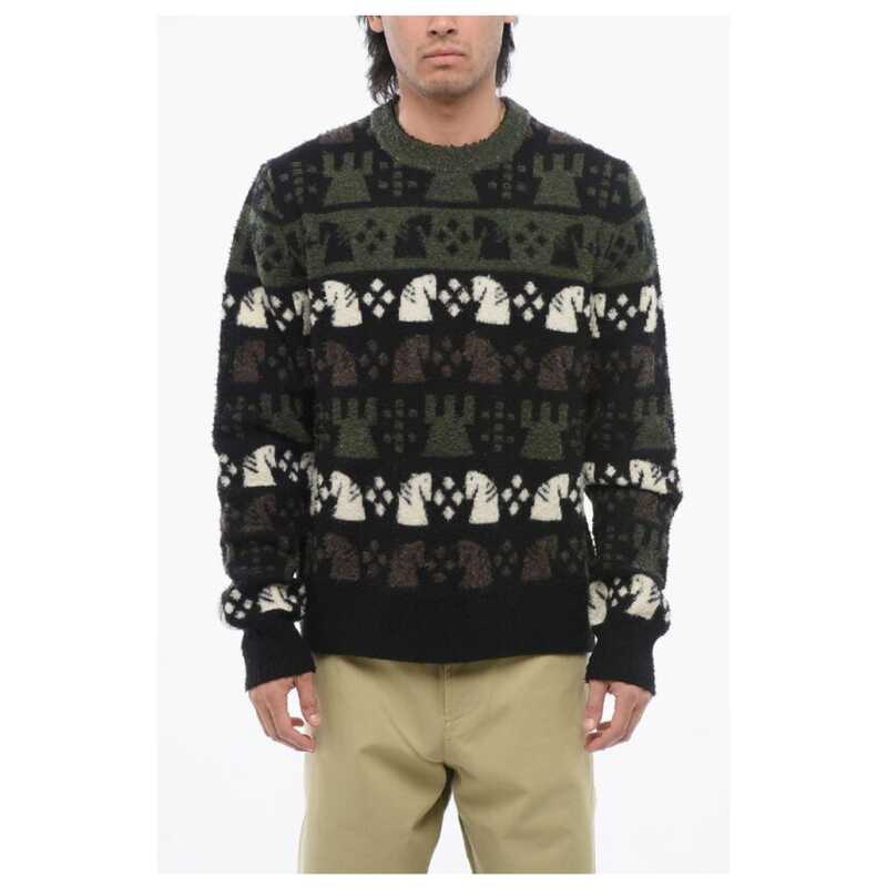 Burberry Embroidered Wool CHESS Crewneck Sweater, theFeinheit