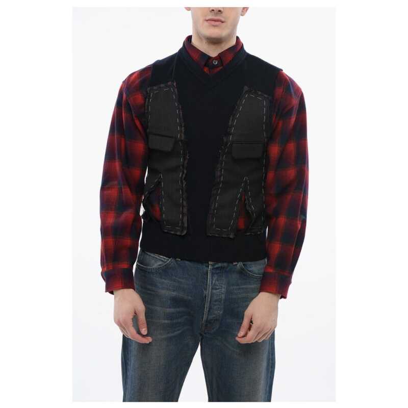 Maison Margiela Destructured Effect Sleeveless V-neck Sweater, theFeinheit
