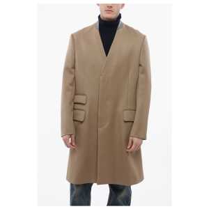 Maison Margiela Single Breasted Wool Coat With Hidden