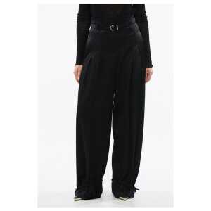 Jil Sander Satin Pants with Lace-up Hems
