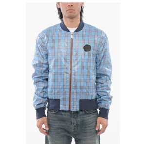 Viktor & Rolf Front Zipped Checked Nylon Bomber Jacket