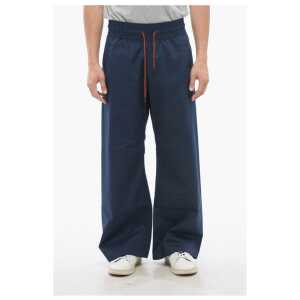Viktor & Rolf Cotton Blend Wide Leg Pants with Drawstring