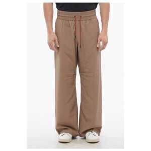 Viktor & Rolf Cotton Blend Wide Leg Pants with Drawstring