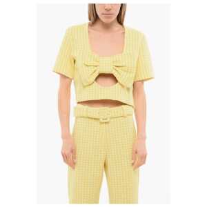 Viktor & Rolf Cropped BANDEAU BOW Top with Deep Neckline