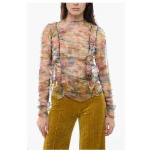 Viktor & Rolf Floral Print Sheer RIPPLE REFLECTION Long Sleeved Top