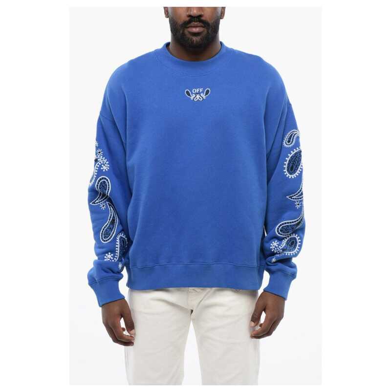 Off-White Brushed Cotton BANDANA ARROW Crewneck Sweatshirt, theFeinheit