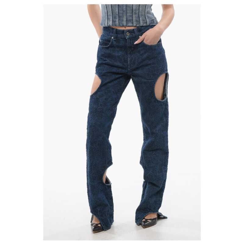 Off-White All-Over Embroidered METEOR Dark Washed Denims 22cm, theFeinheit