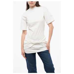 Off-White Solid Color Cotton Crew-neck T-shirt