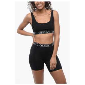 Off-White Sporty Bra with Logoed Elastic Band