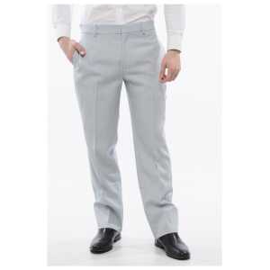 Off-White Virgin Wool Chinos Pants with Zipped Ankle