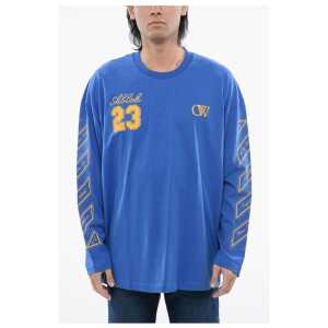 Off-White OW 23 WIDE L/S TEE NAUTICAL BLUE GOLD F