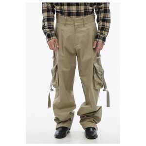 Off-White High Waisted Cargo Pants With Zipped Pockets