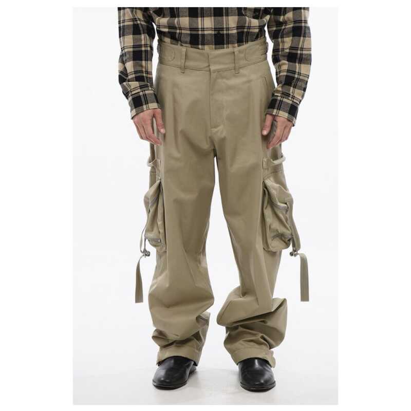 Off-White High Waisted Cargo Pants With Zipped Pockets, theFeinheit