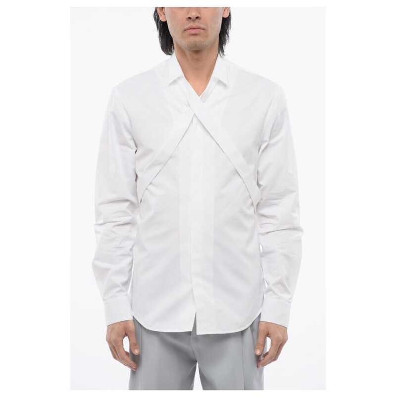 Off-White Long Sleeved Shirt With Criss-Cross Detail, theFeinheit