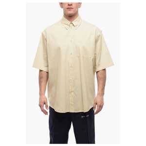 Off-White Button-down Wool Blend Shirt with Breast-pocket