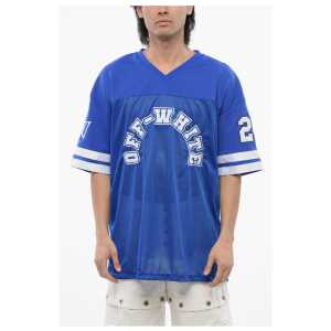 Off-White Embroidered Mesh FOOTBALL T-shirt