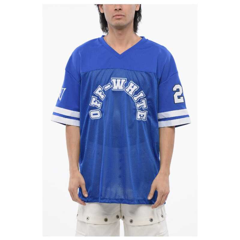 Off-White Embroidered Mesh FOOTBALL T-shirt, theFeinheit