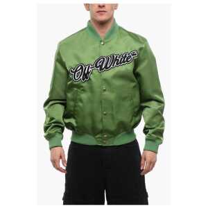 Off-White Nylon WILLOW Bomber Jacket with Front Logo
