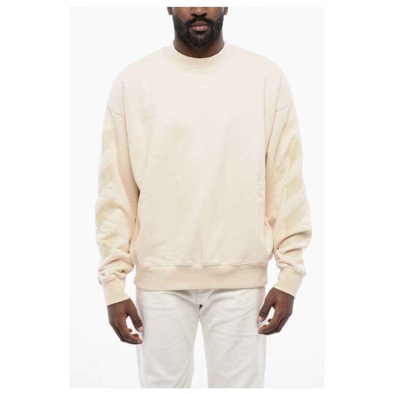 Off-White Solid Color CORNELY DIAGS SKATE Crew-neck Sweatshirt with Em, theFeinheit