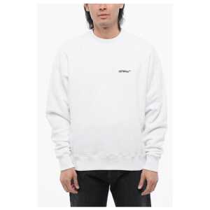 Off-White Brushed Cotton ARROW Embroidered Sweatshirt