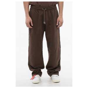 Off-White Embroidered Brushed Cotton RAIN DRUM Joggers