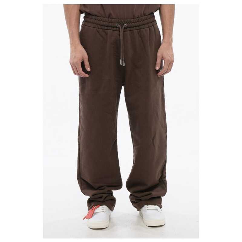 Off-White Embroidered Brushed Cotton RAIN DRUM Joggers, theFeinheit