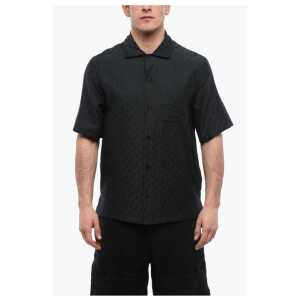 Off-White FOR EVER Jacquard Silk Blend Bowling Shirt