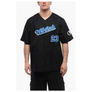 Off-White Cotton BASEBALL Shirt with Embroidered Logo