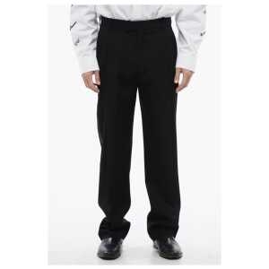 Off-White Double Pleated High Waisted Wool Pants