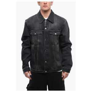 Off-White FOR EVER Denim SKATE Jacket with Decorative Zips
