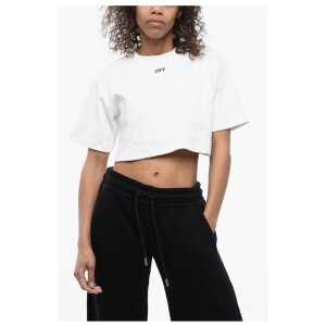 Off-White FOR EVER Ribbed Crew-neck Cropped T-Shirt