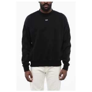 Off-White Solid Color CORNELY DIAGS SKATE Crew-neck Sweatshirt with Em
