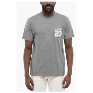 Off-White Slim Fit Crewneck T-Shirt with Embroideries